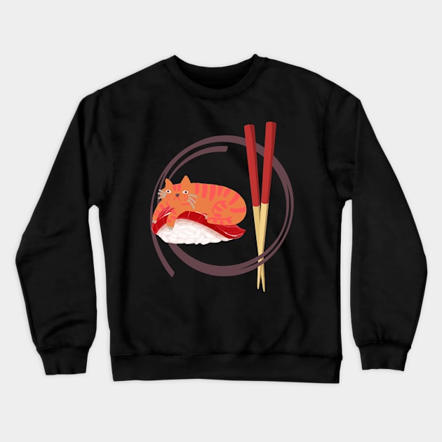 Sushi Cat Crewneck Sweatshirt by Yas R